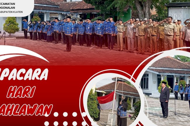 Upacara Hari Pahlawan di Kecamatan Jogonalan