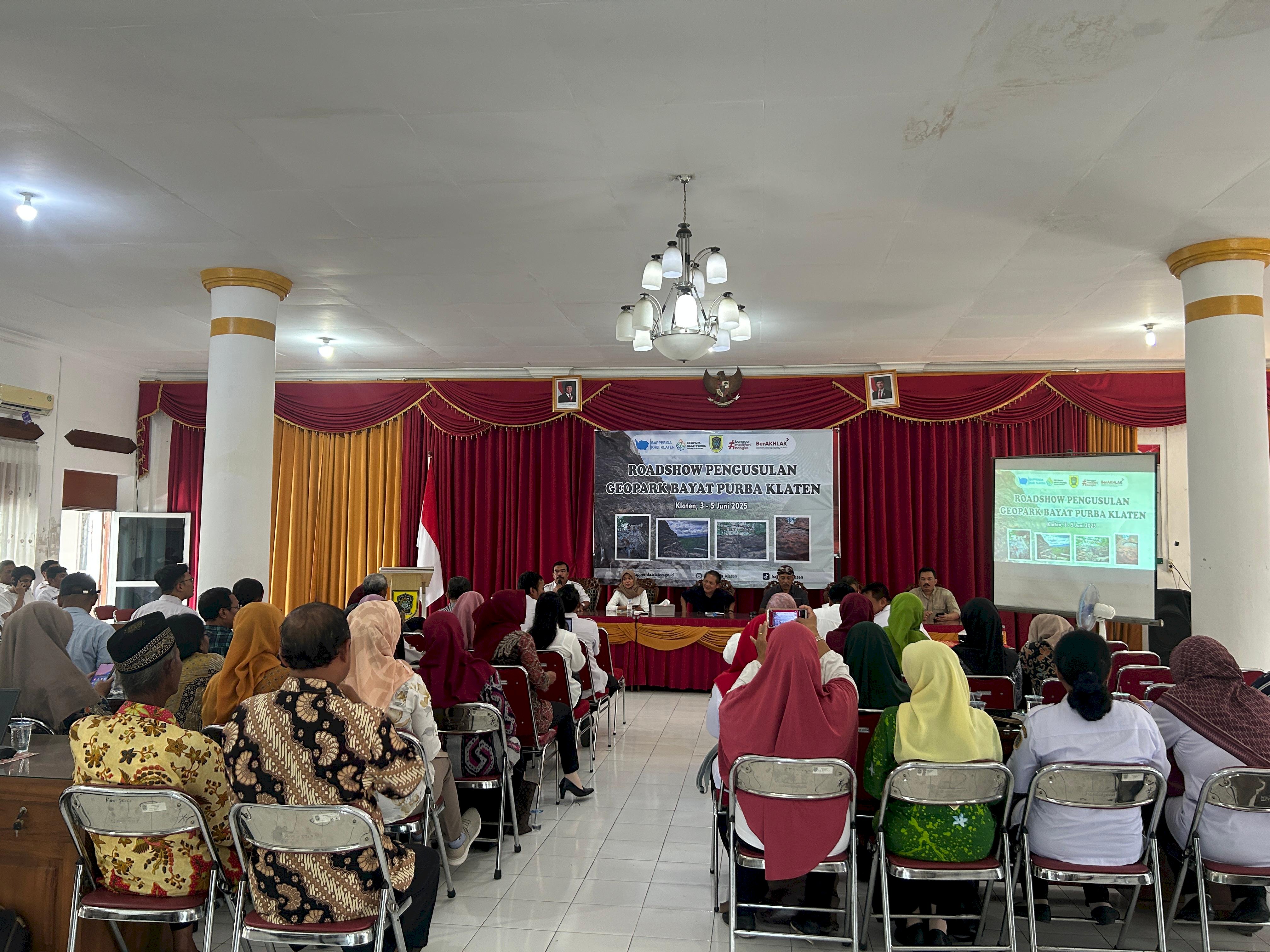 Roadshow Geopark Bayat Purba Digelar di Aula Kecamatan Jogonalan